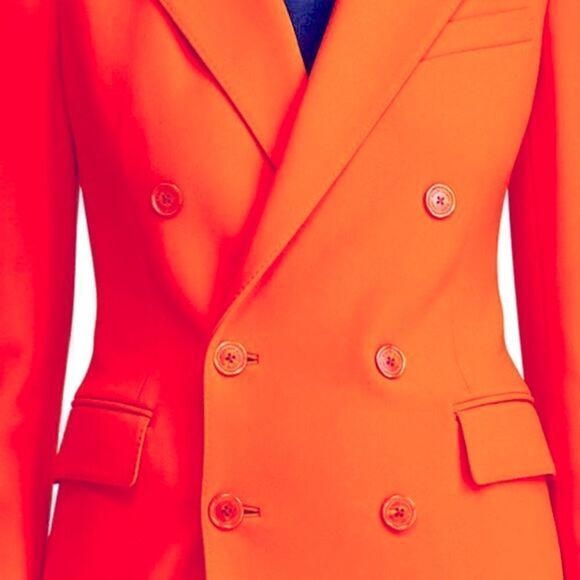Ralph Lauren Pre-Spring ‘20 Camden Blazer in Mandarin Orange Stretch Wool Crepe - Picture 11 of 16